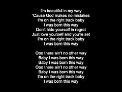 "Born Questa Via " Vergine Gaga - ( testo su schermo)