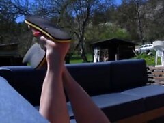 Czech Soles - Flip flops and long toes relax on public