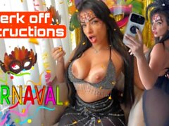 Bruna brasiliana sexy sporca parlante di un jerk di jerk caldo di istruzioni carnaval brasile