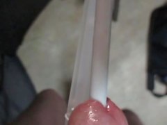 big needle knitting in cock fucking machine POV