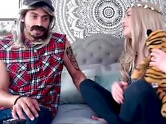 Camsoda - Petite blonde in parody porno gets eaten out