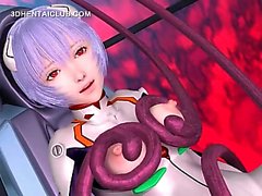 Anime babe gets fucked by monsters tentacles