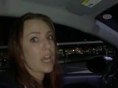 Kinky slut blows an Uber driver in POV interracial porn