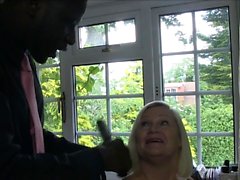 Chubby grandmother sucks and gets banged