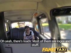 FakeTaxi Блондин в очках и больших татуировках