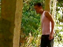 Two guys in jungle got bored and want to make gay sex