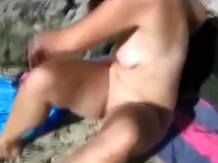 amatör strand brunett onani 