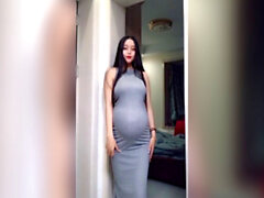 Asian pregnant, dancing, dance