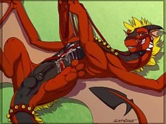 homoseksüel - tüylü bir sürüngen dragon anal 
