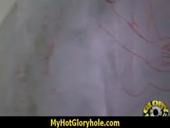 Hottie sucks and fucks black cock for cusmhot at gloryhole 6