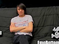 Horny emo twink Roxy Red toying his tight asshole