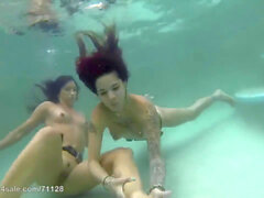 Underwater tickling, tickling asian feet