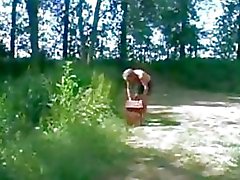 cute Teen and Old man Outdoor erotic sex in forest