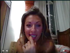 Webcam Whore Naomi Burning deep throats a dildo