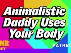 Animalistic Daddy använder undergiven slamp's body (Intense BDSM Audio Rollplay)