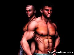 3D Muscle Boys Love Schwänze und Sperma!