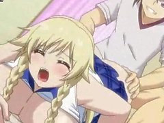 Gran del anime boobed rubia consigue cerró de golpe