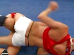 Sexy brunettes wrestling