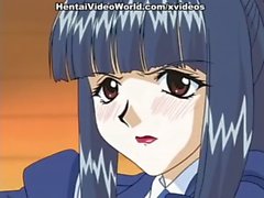 Tight hairy pussy in hentai sex video