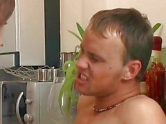 Turned on gay dude swallows hot cum after sucking hard tool really good