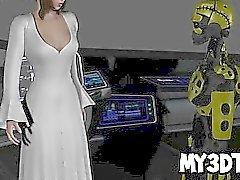 3D la princesse Leia de se lécher par un androďde