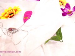 Magy_cute gets turn on by sunflowers and uses an egg vibrator