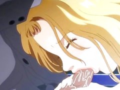 Rubia Hot Anime frotamiento una verga con sus tetas