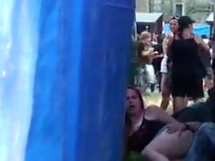 amateur al aire libre público pelirrojo teen 