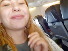 Airplane blowjob, recent, sex in airplane