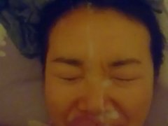 asiático cumshots faciais chinês 