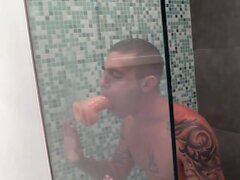 NASTYDADDY Tattooed Jock Masturbates Dick And Uses Dildo